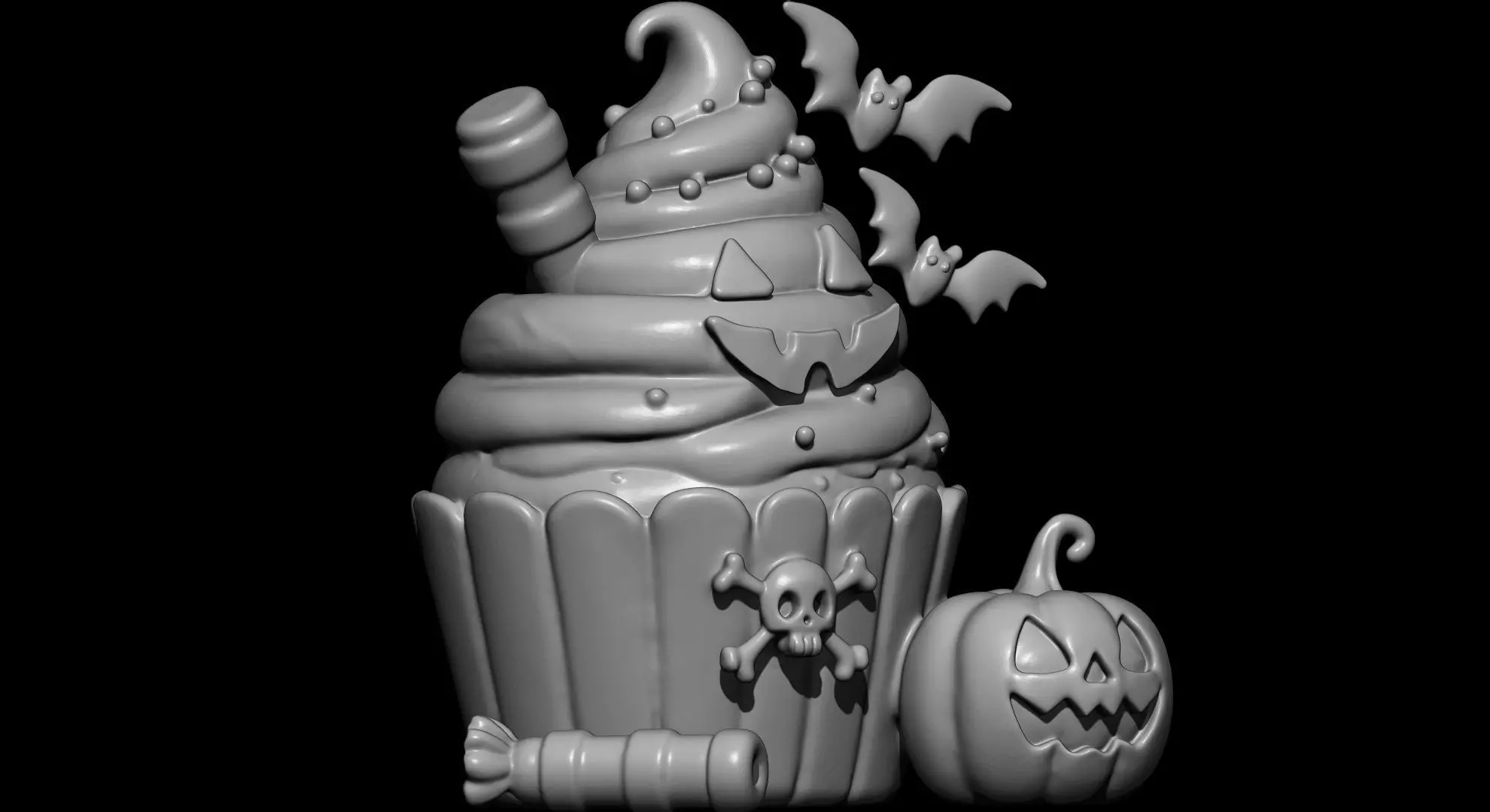 Halloween Cupcake 3D print model_3
