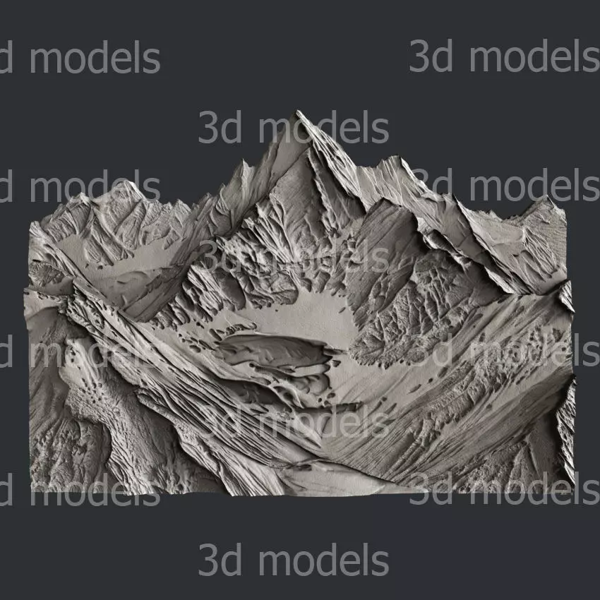 3d STL models for CNC router or 3dprinter Mountains P531 3D model_4
