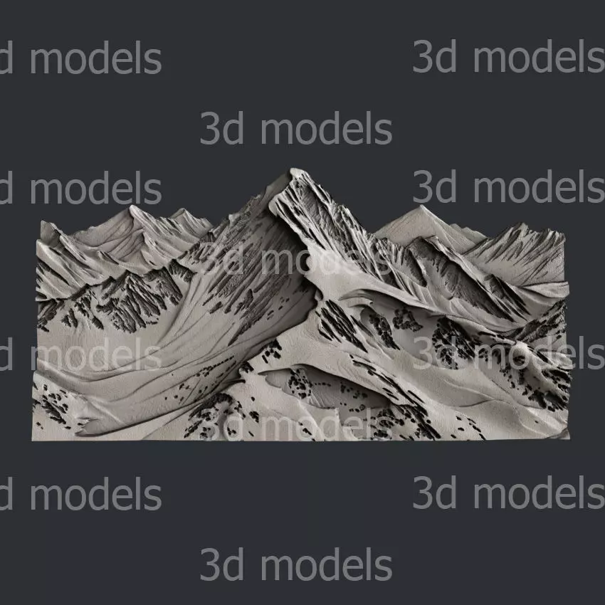 3d STL models for CNC router or 3dprinter Mountains P531 3D model_3