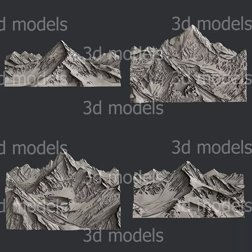 3d STL models for CNC router or 3dprinter Mountains P531 3D model_0