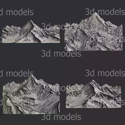 3d STL models for CNC router or 3dprinter Mountains P531