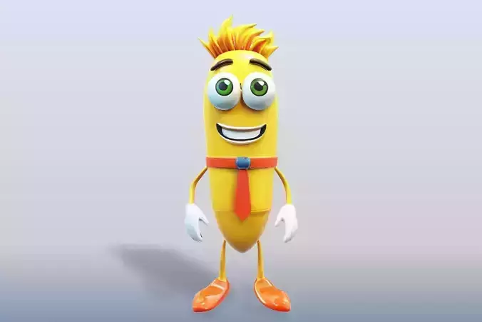 3D Cartoon character t stylized Pencil