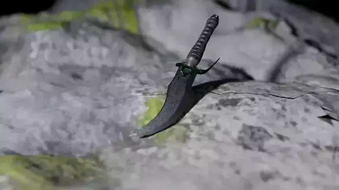 Curved Fantasy Dagger  Game-Ready Asset with Cinematic Detail
