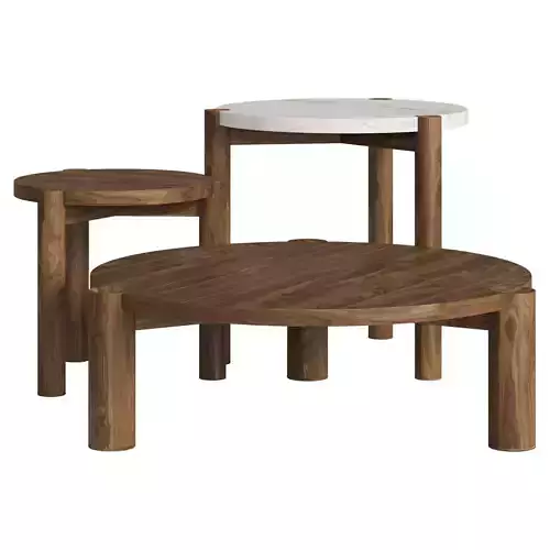 Drei Wave Coffee Tables by Stahl and Band