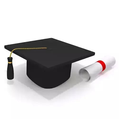 Graduation Cap and Diploma 3D model