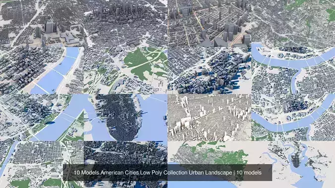 10 Models American Cities Low Poly Collection Urban Landscape 10 Models American Cities Low Poly Collection Urban Landscape