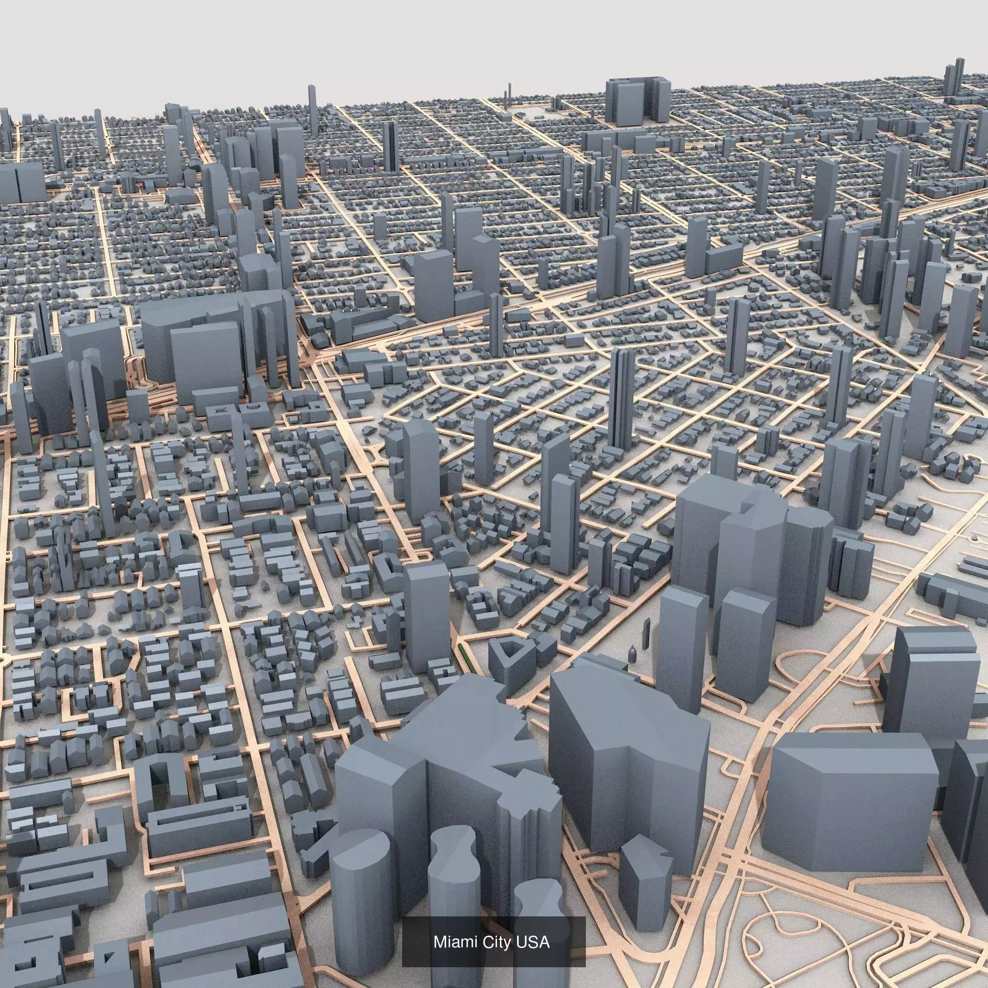 10 Models American Cities Low Poly Collection Urban Landscape _3