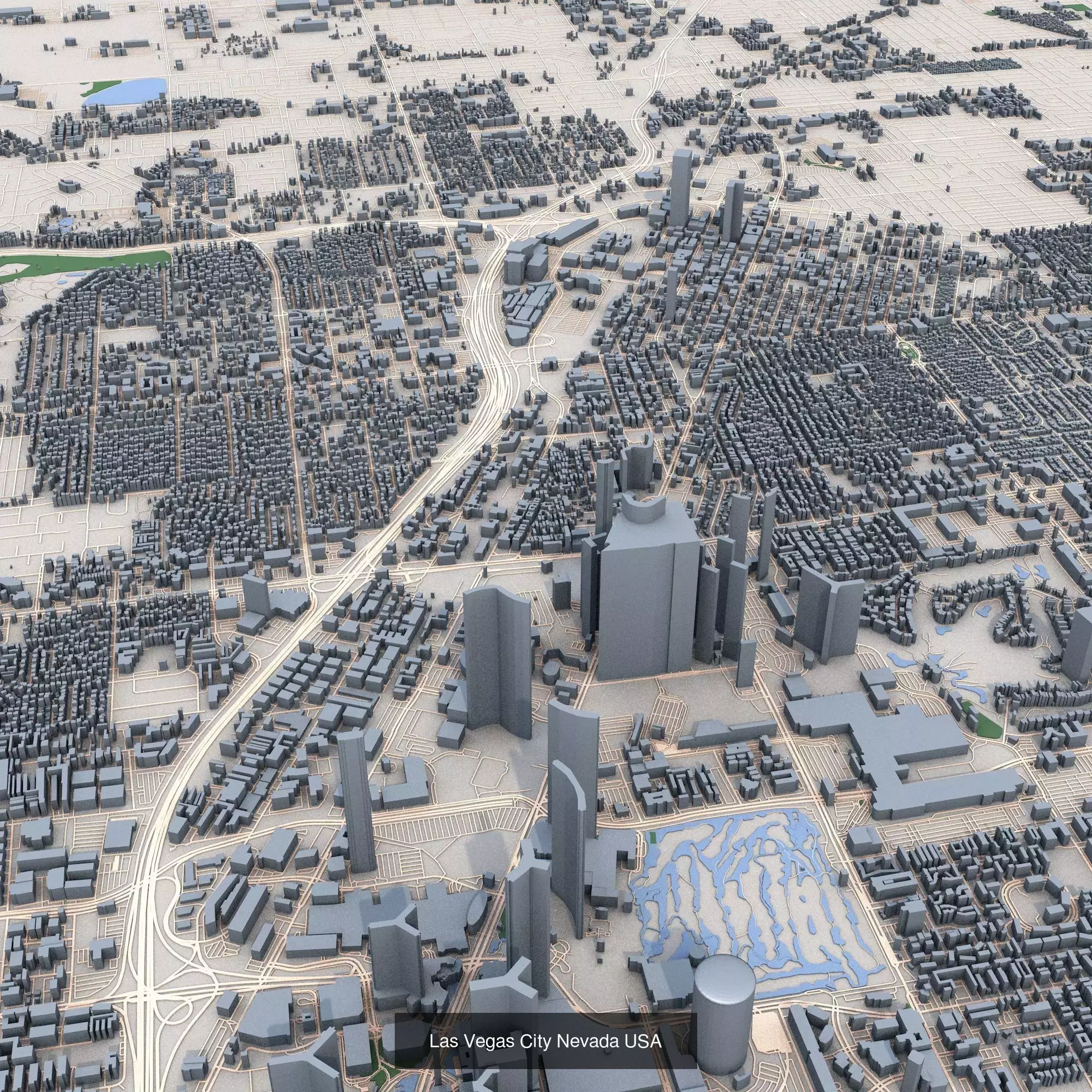 10 Models American Cities Low Poly Collection Urban Landscape _1