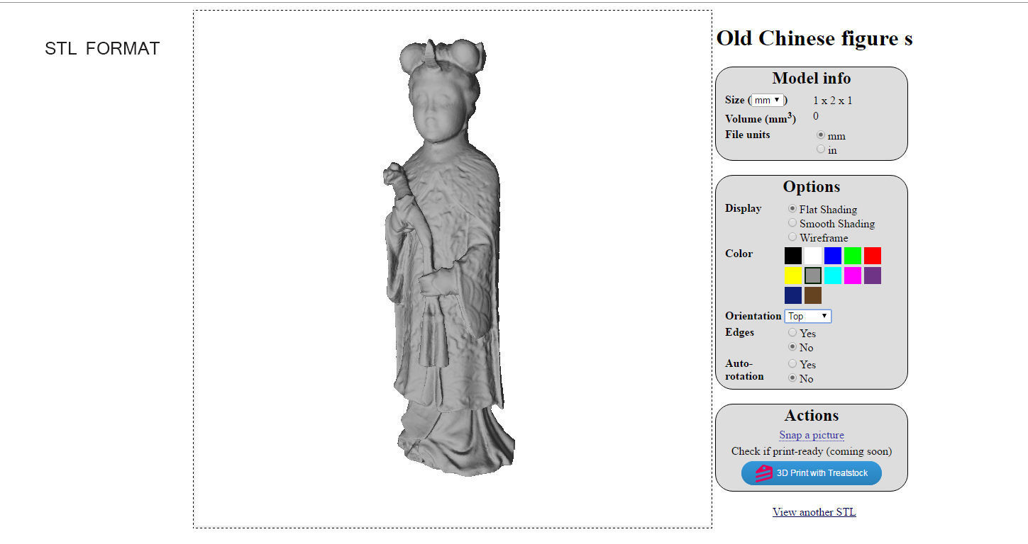 Old Chinese figure statue Woman Low-poly 3D model_9