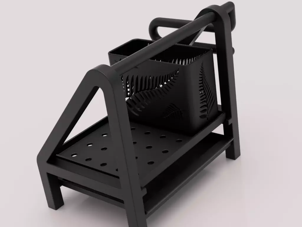 Kitchen Organizer with Towel Holder and Utensil Container 3D print model_8