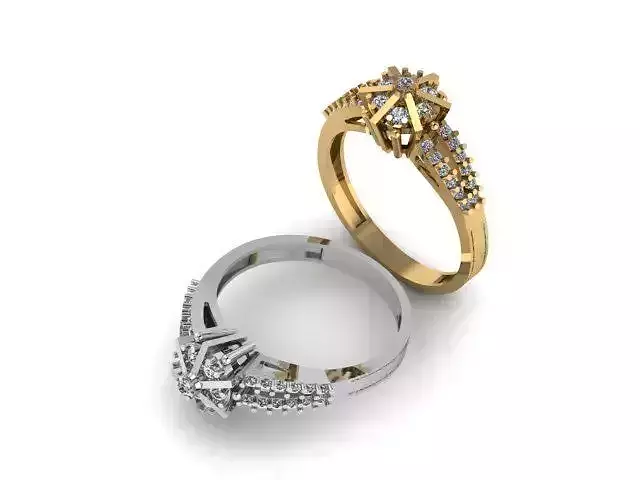 Flower Style Wedding Ring Use For Diamonds