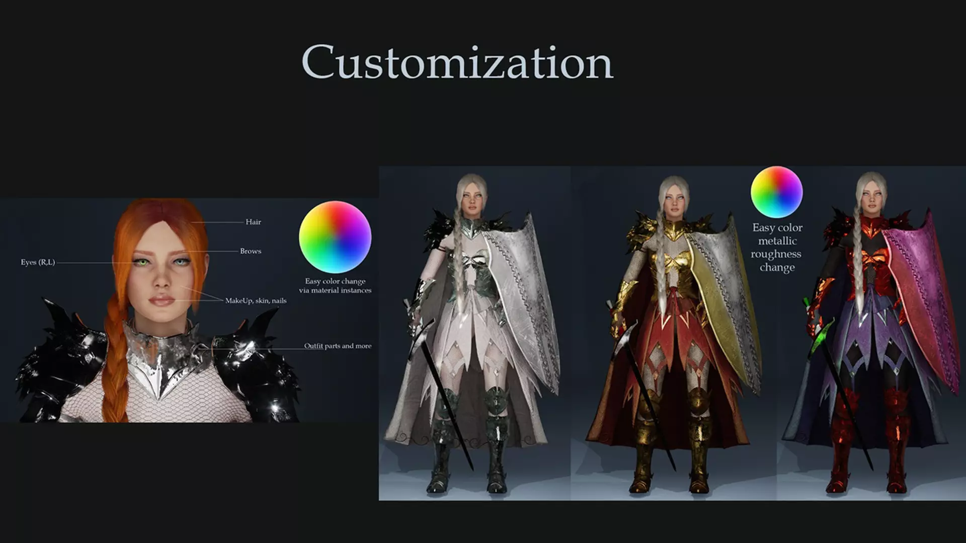 Womens Medieval Fantasy Pack Low-poly 3D model_13