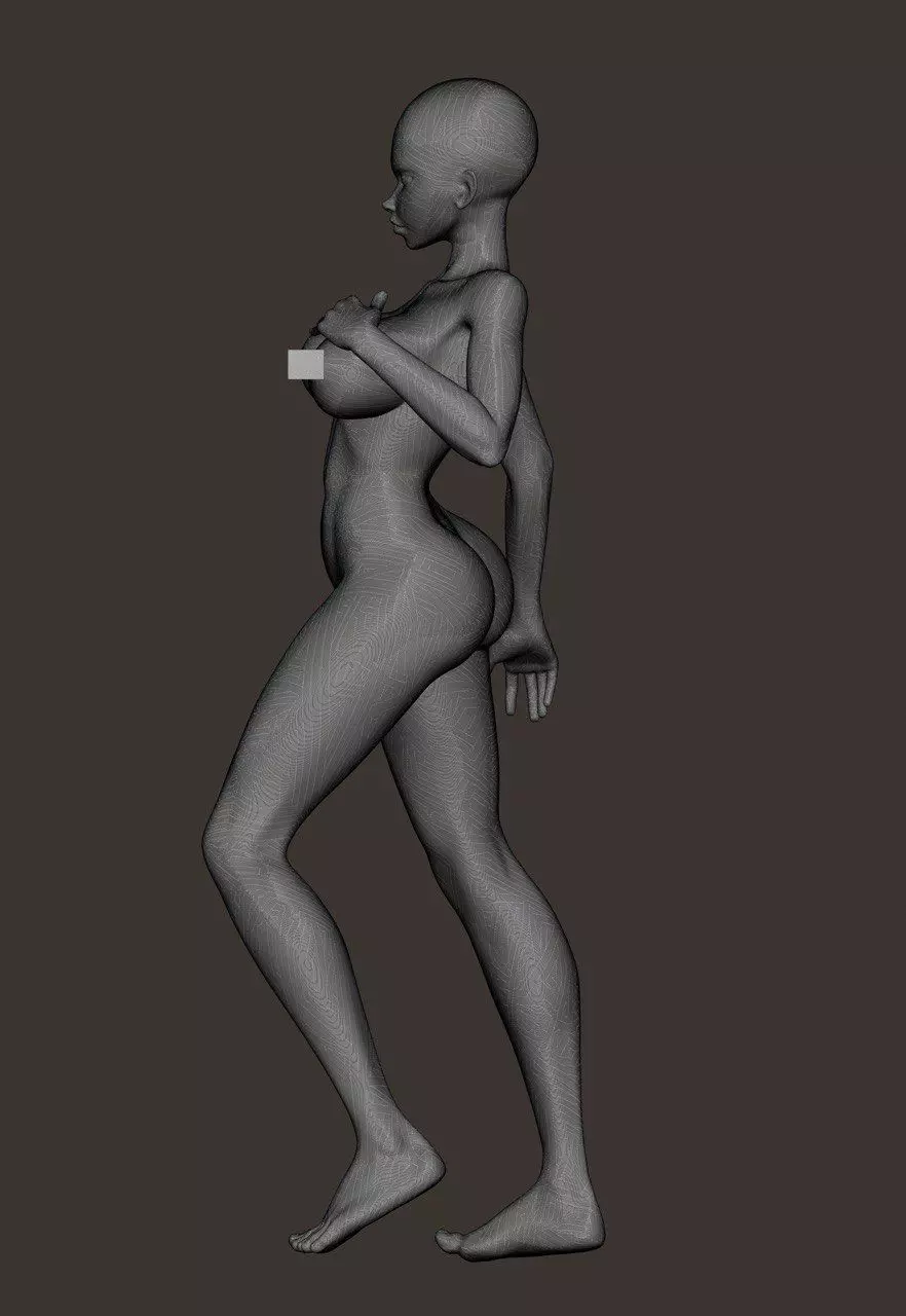 10 Standing female pose 3D model_35