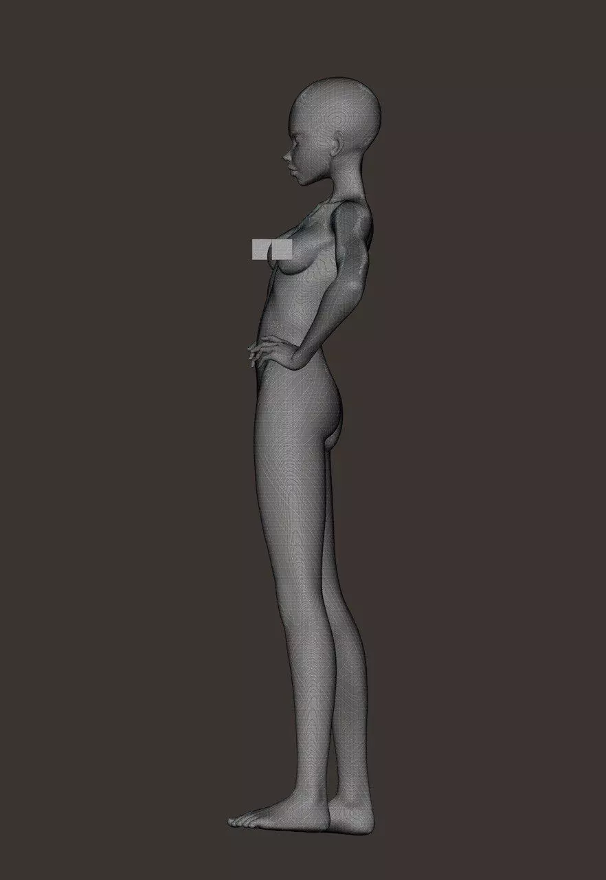 10 Standing female pose 3D model_8