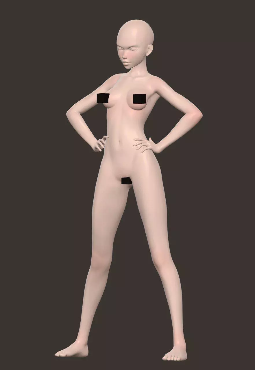 10 Standing female pose 3D model_17