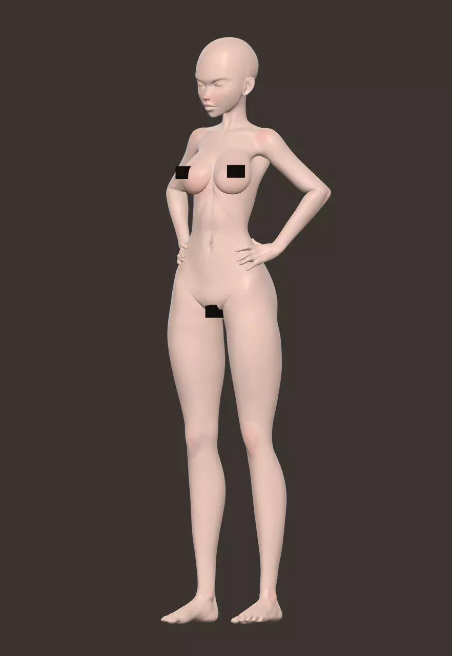 10 Standing female pose 3D model_30