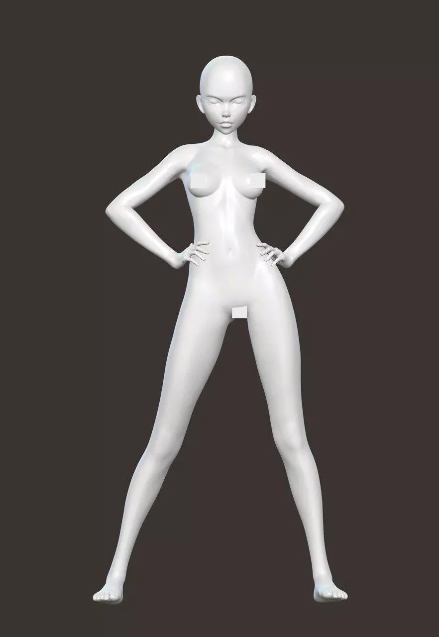 10 Standing female pose 3D model_12