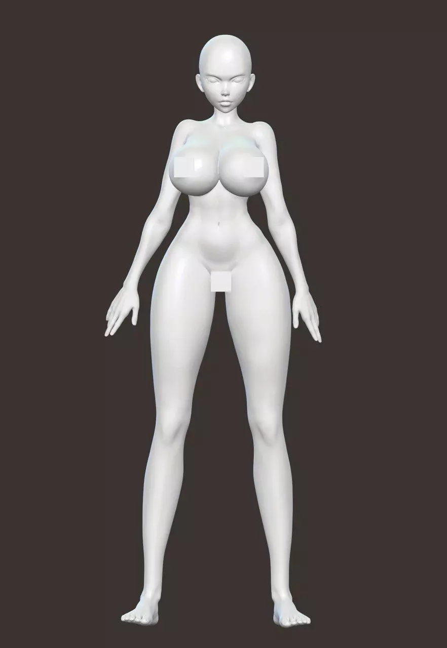 10 Standing female pose 3D model_11