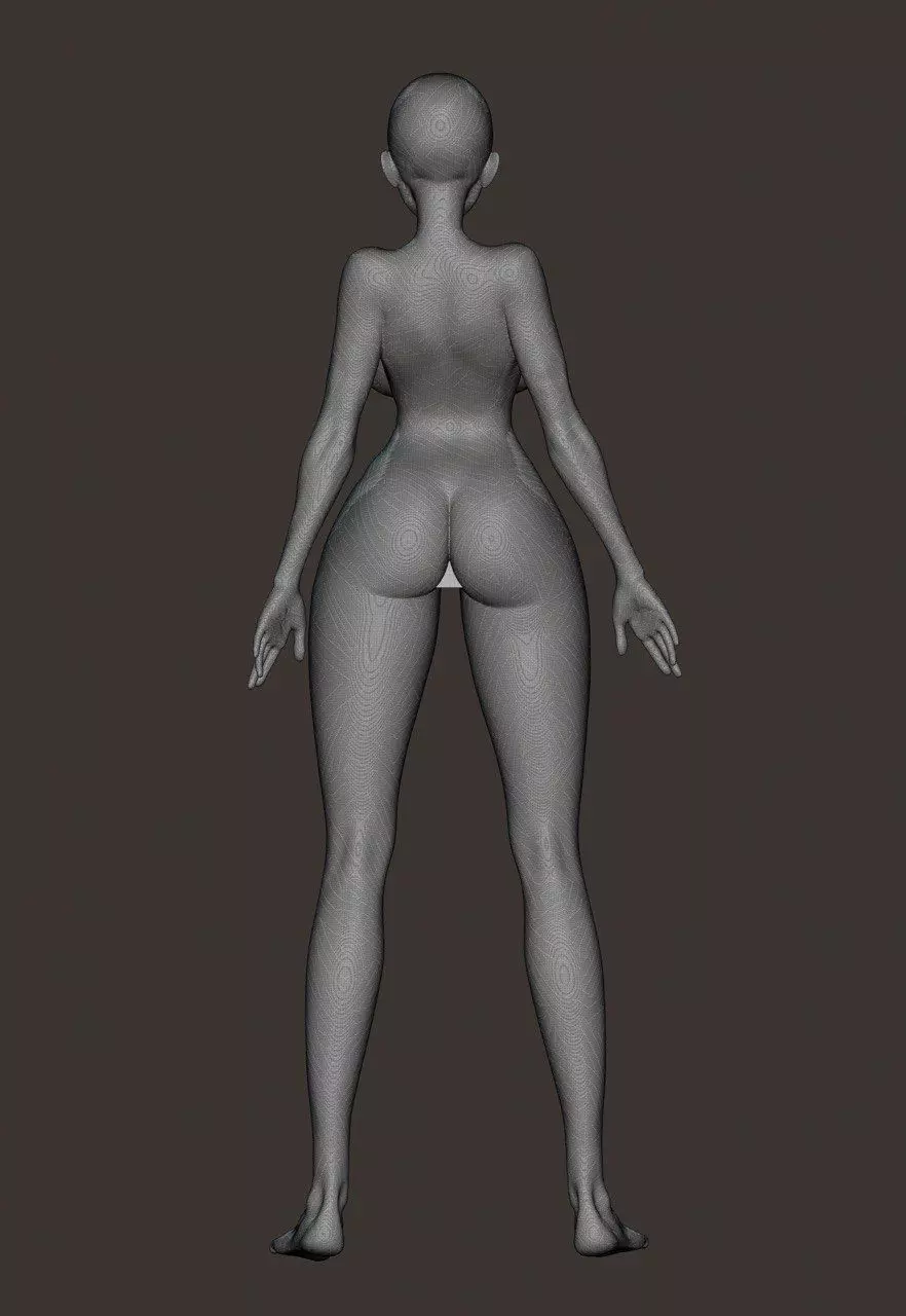 10 Standing female pose 3D model_6