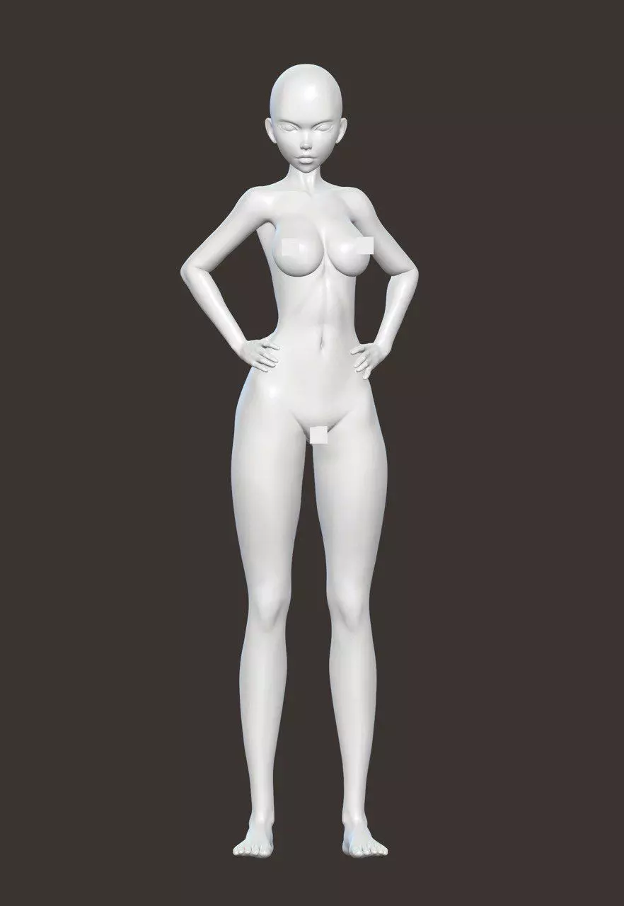 10 Standing female pose 3D model_33