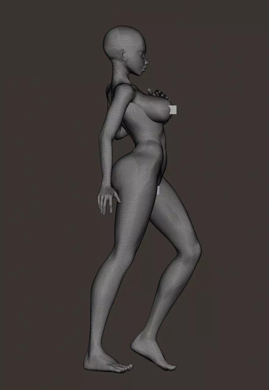 10 Standing female pose 3D model_46