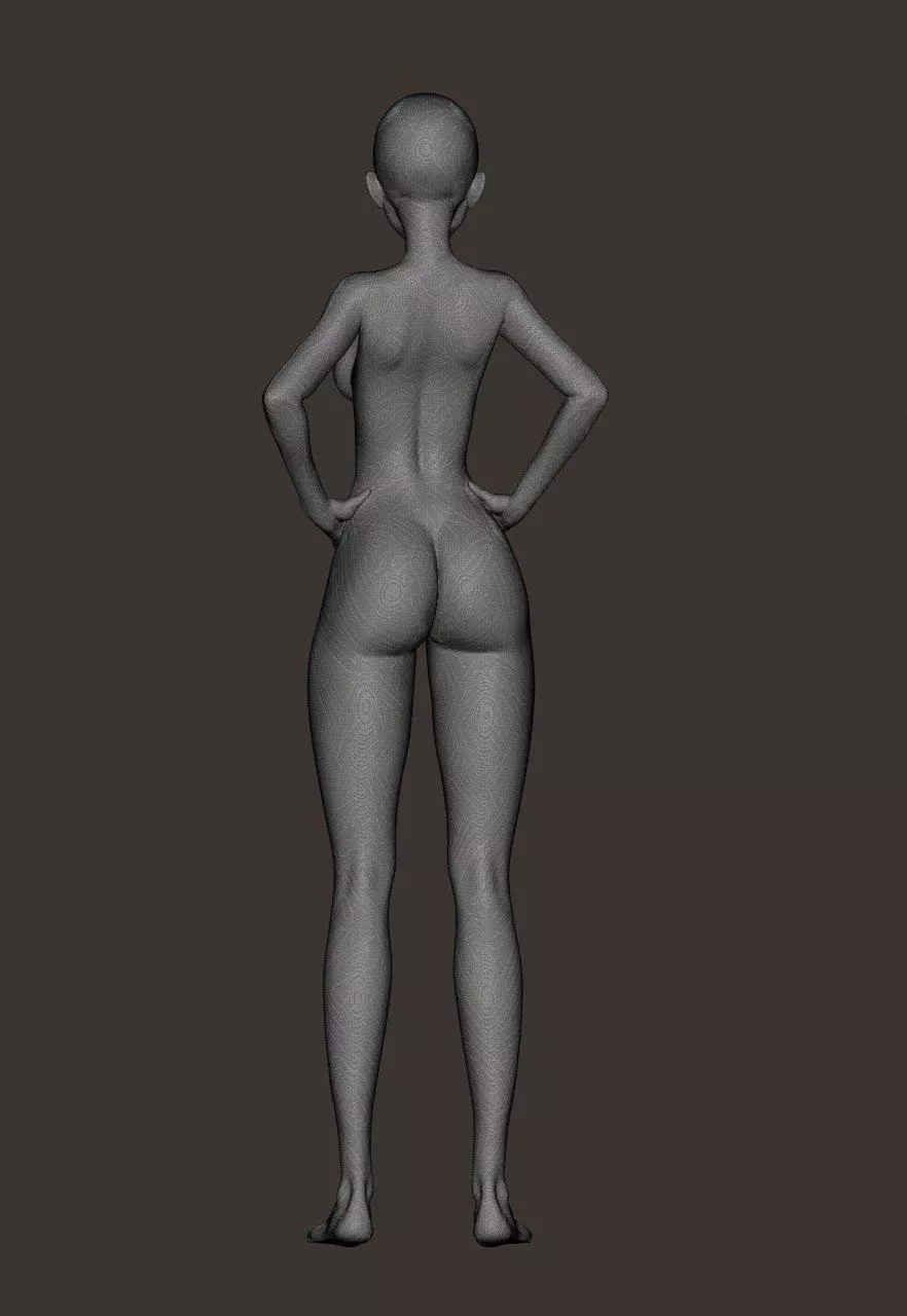 10 Standing female pose 3D model_36