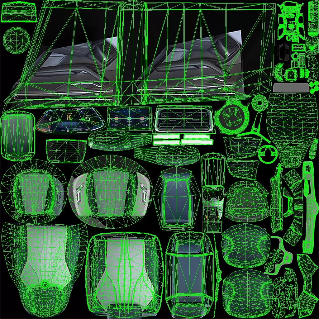 2026 BYD SealU EV with lowpoly interior Low-poly 3D model_6