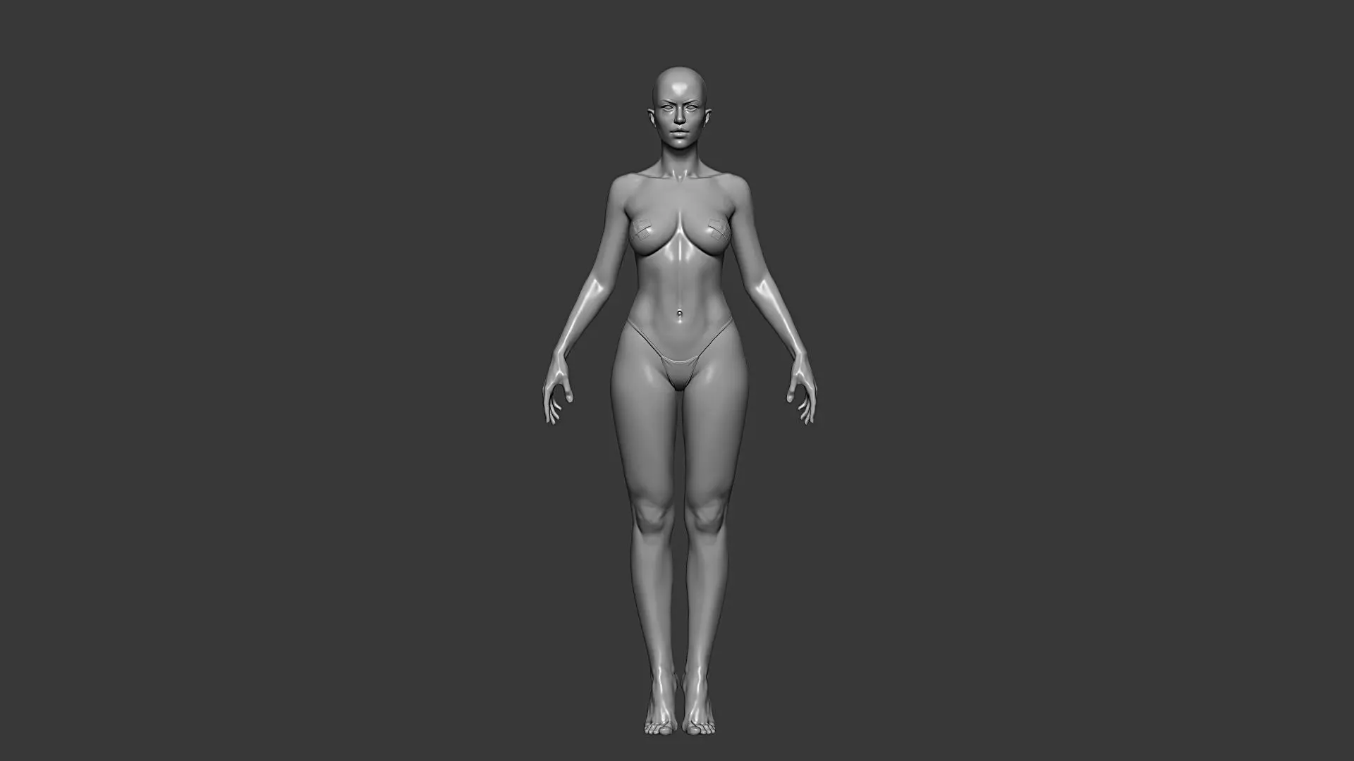 Realistic Male and Female Base Mesh Highpoly Sculpt 3D model_15