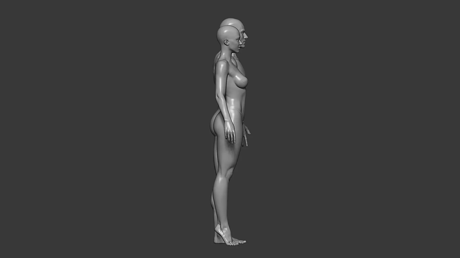 Realistic Male and Female Base Mesh Highpoly Sculpt 3D model_16