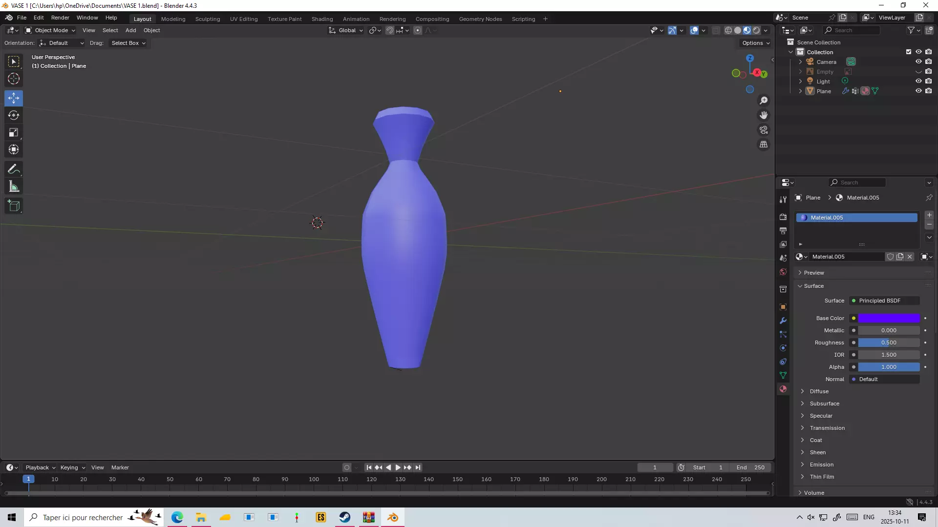 purple vase  Low-poly 3D model_3