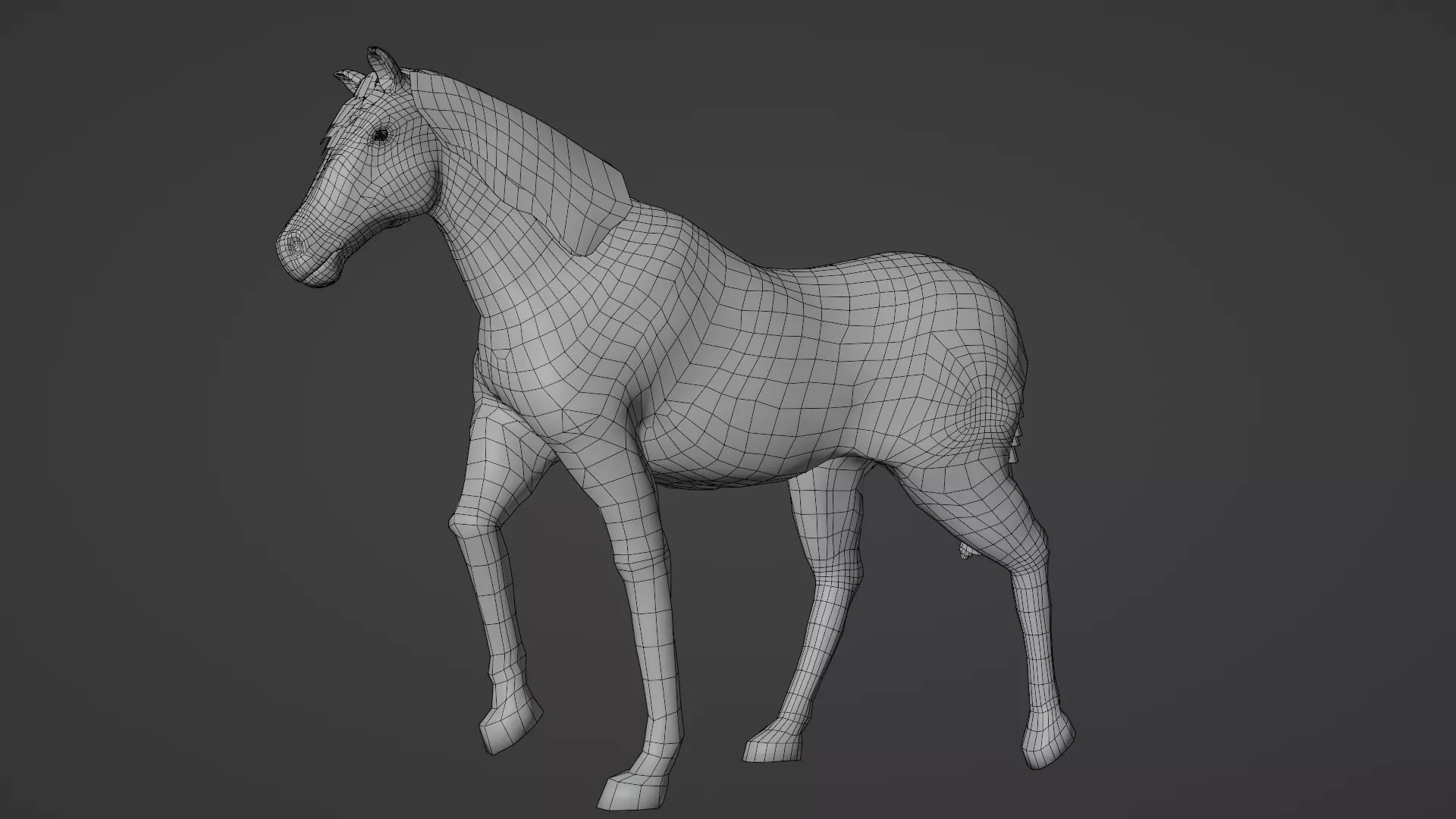 Horse and Donkey Low Poly Low-poly 3D model_10