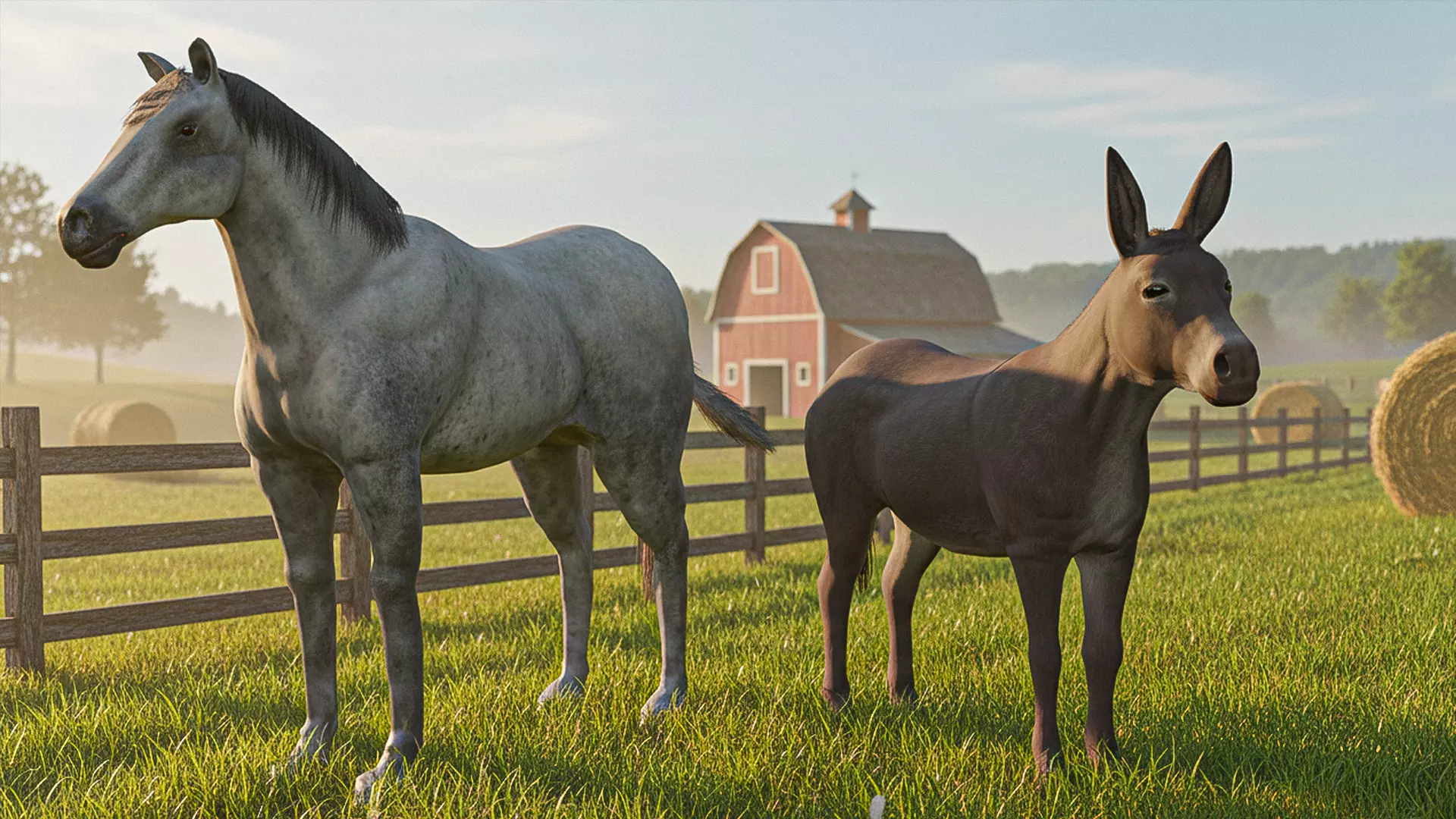 Horse and Donkey Low Poly Low-poly 3D model_1