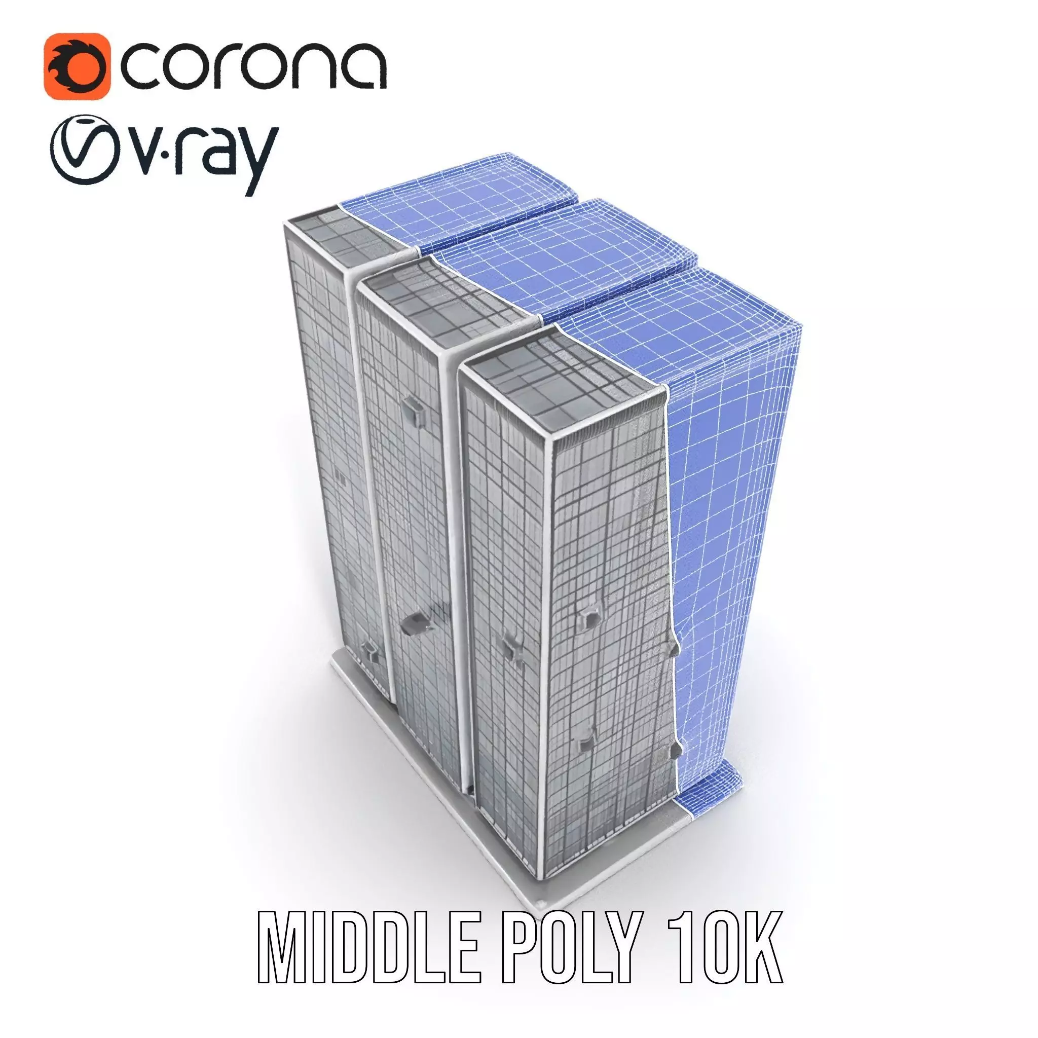 Modern Glass Skyscraper model pack Low-poly 3D model_29