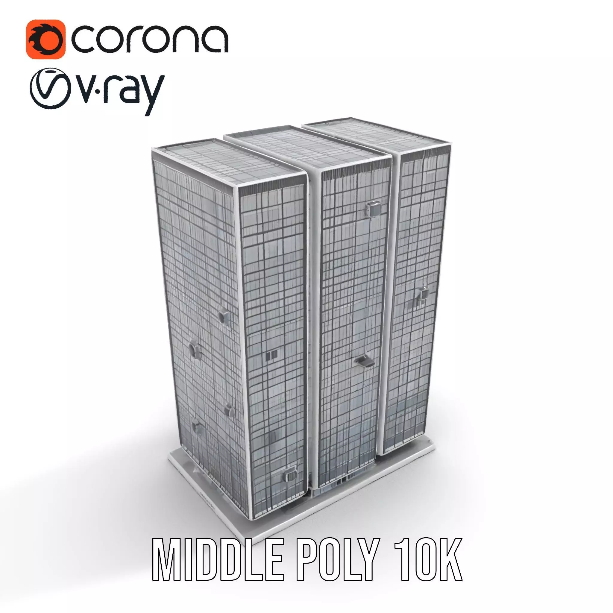 Modern Glass Skyscraper model pack Low-poly 3D model_5