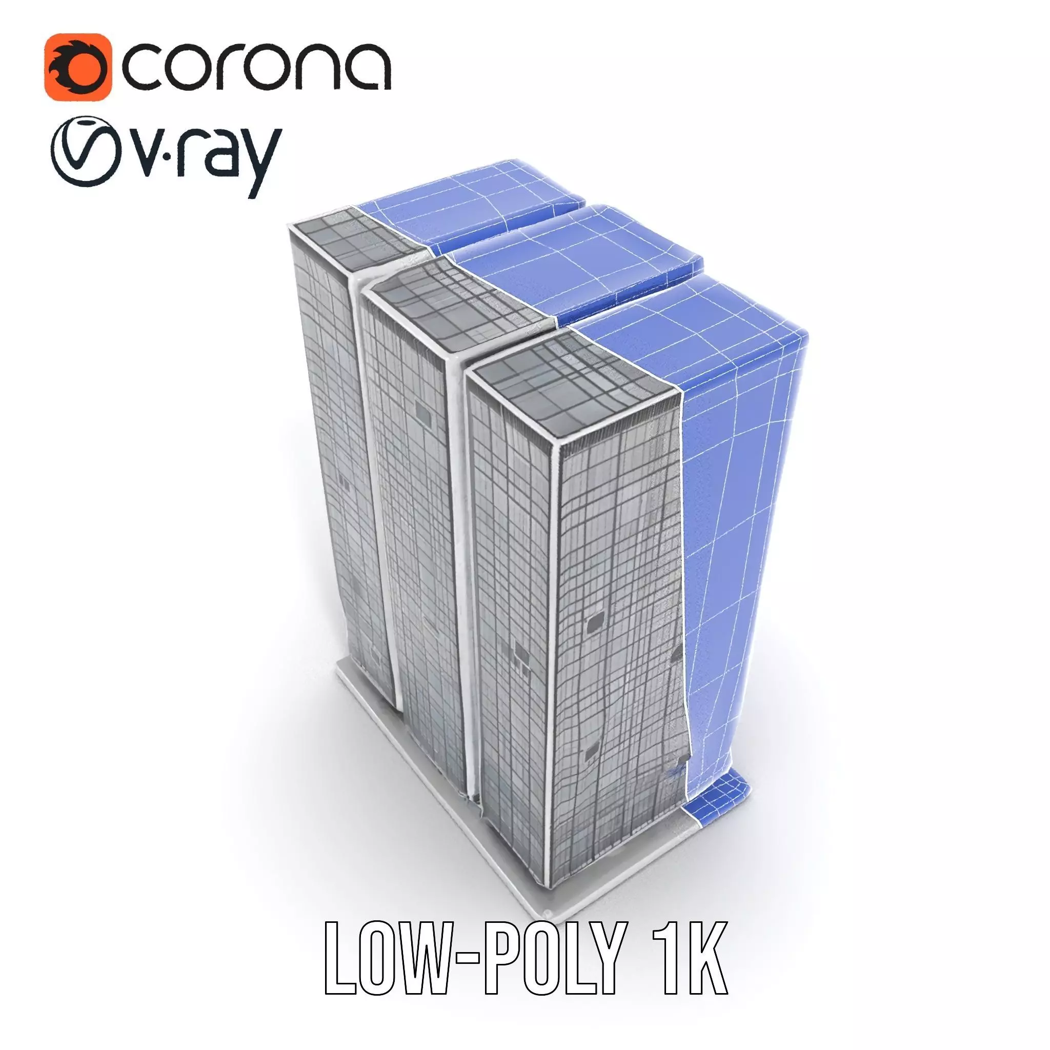 Modern Glass Skyscraper model pack Low-poly 3D model_30