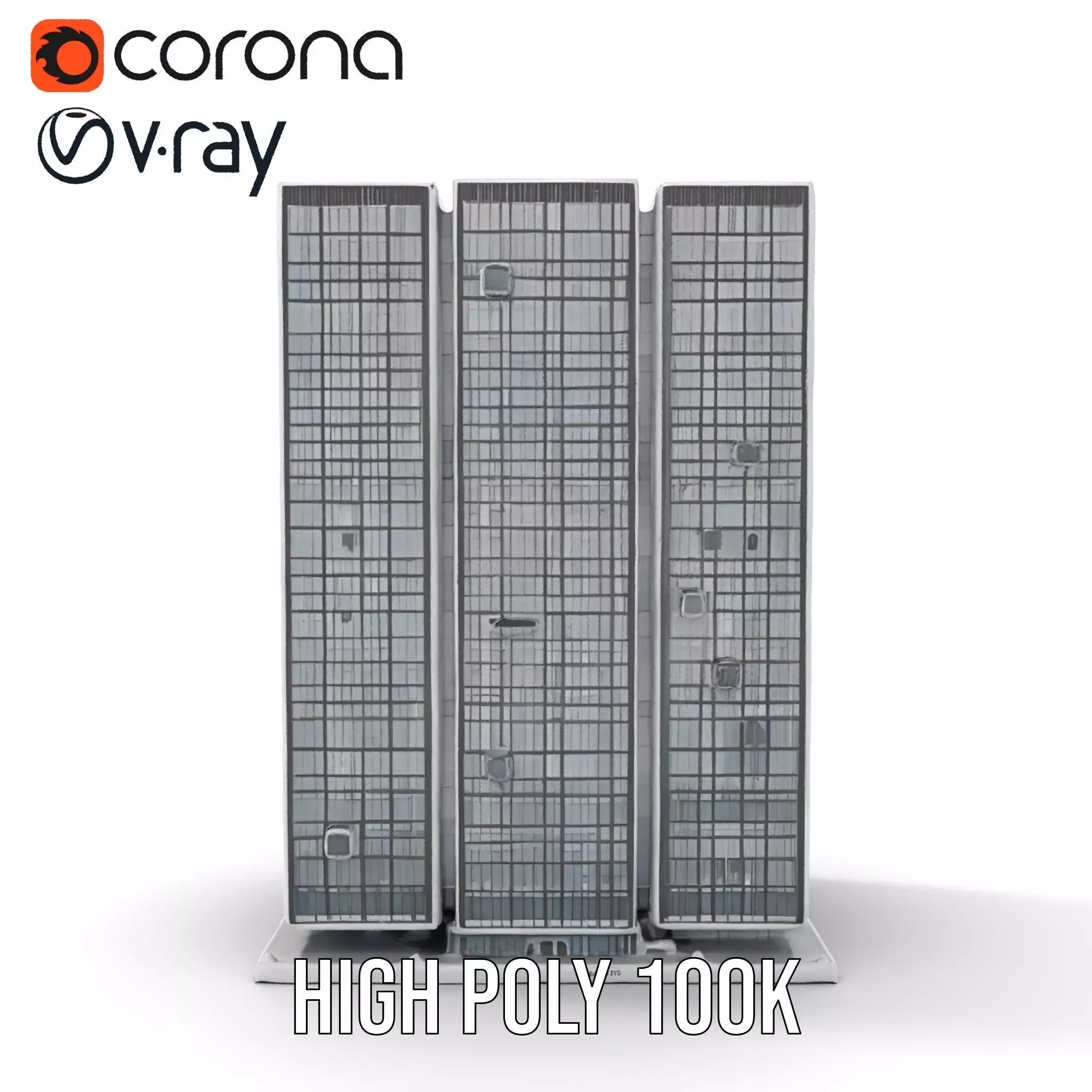 Modern Glass Skyscraper model pack Low-poly 3D model_23