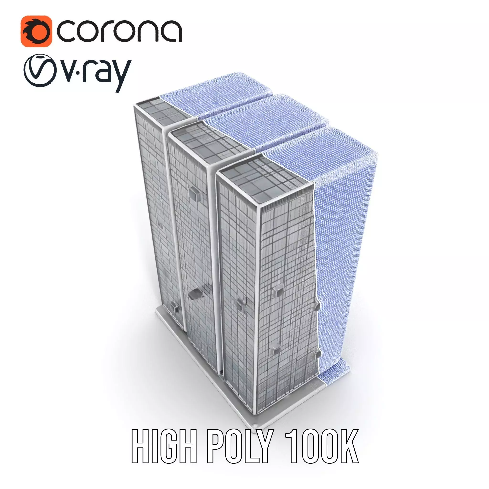 Modern Glass Skyscraper model pack Low-poly 3D model_31