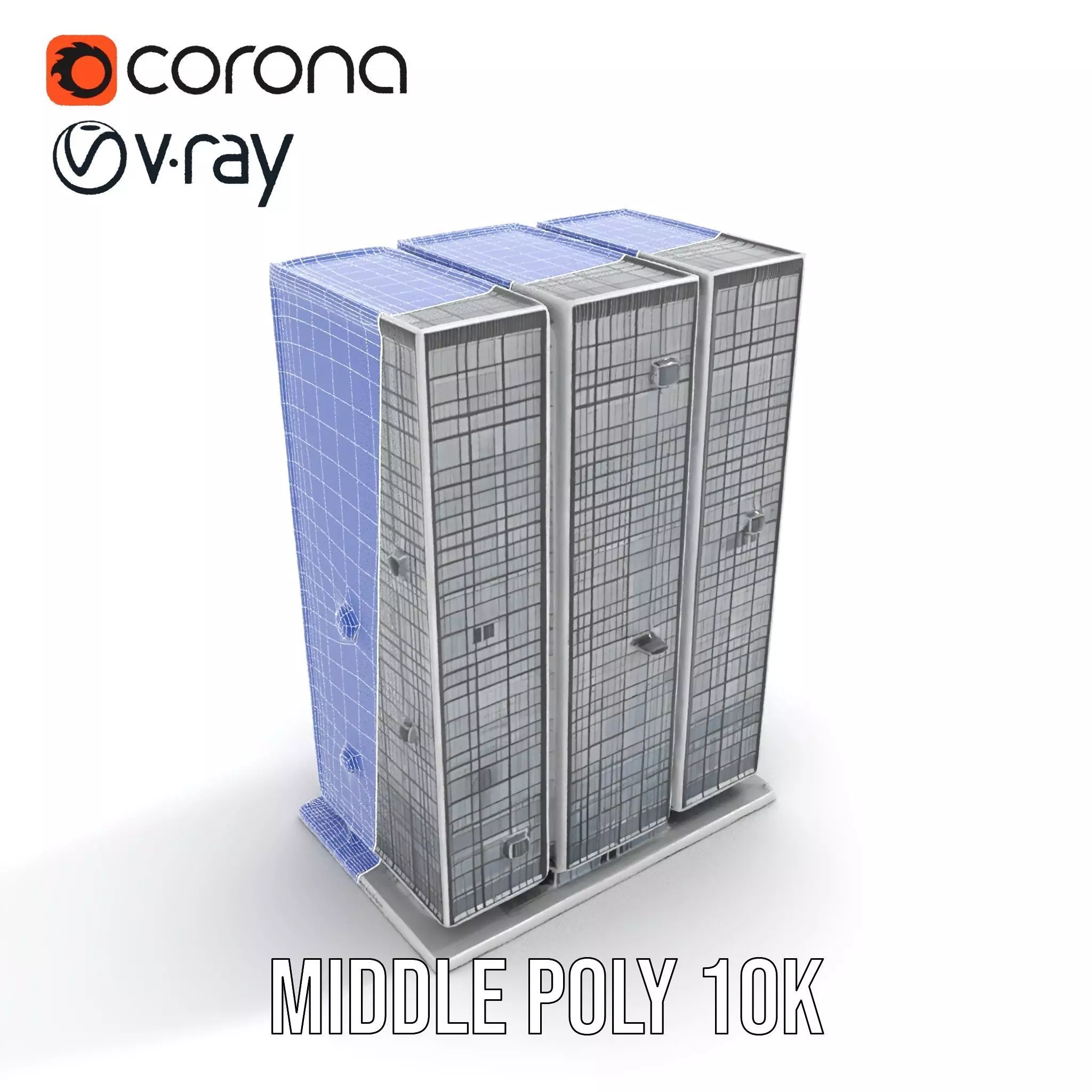 Modern Glass Skyscraper model pack Low-poly 3D model_16
