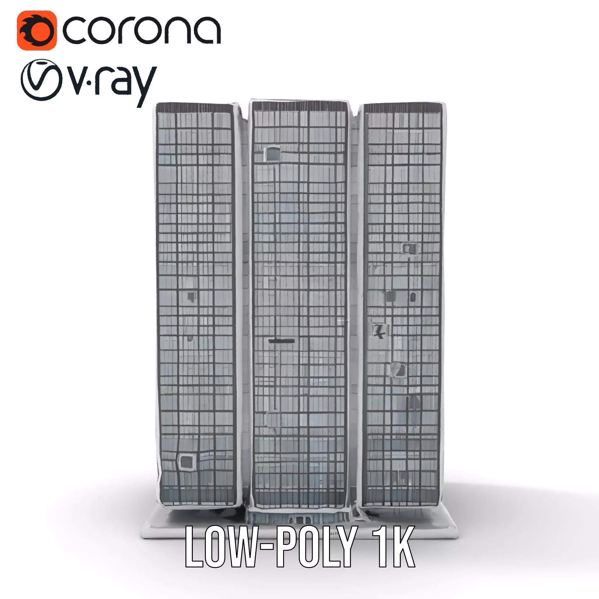 Modern Glass Skyscraper model pack Low-poly 3D model_17