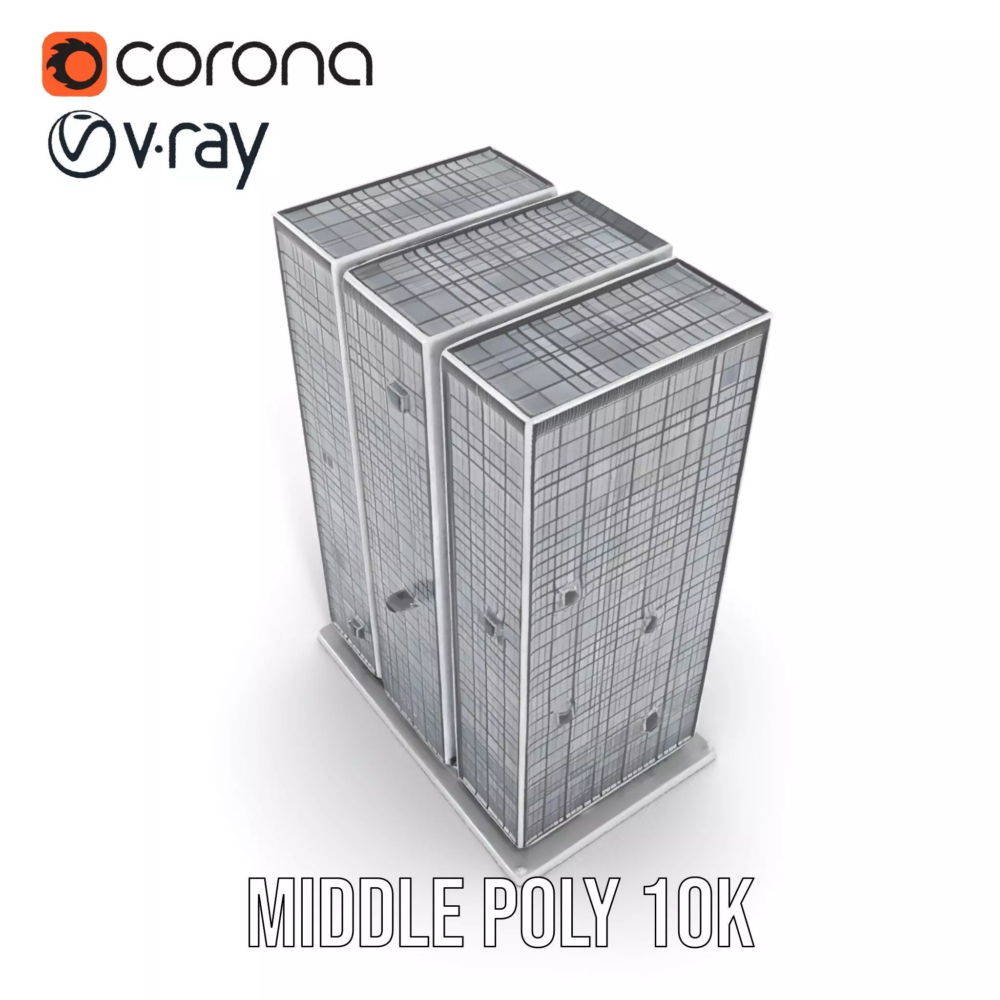 Modern Glass Skyscraper model pack Low-poly 3D model_11