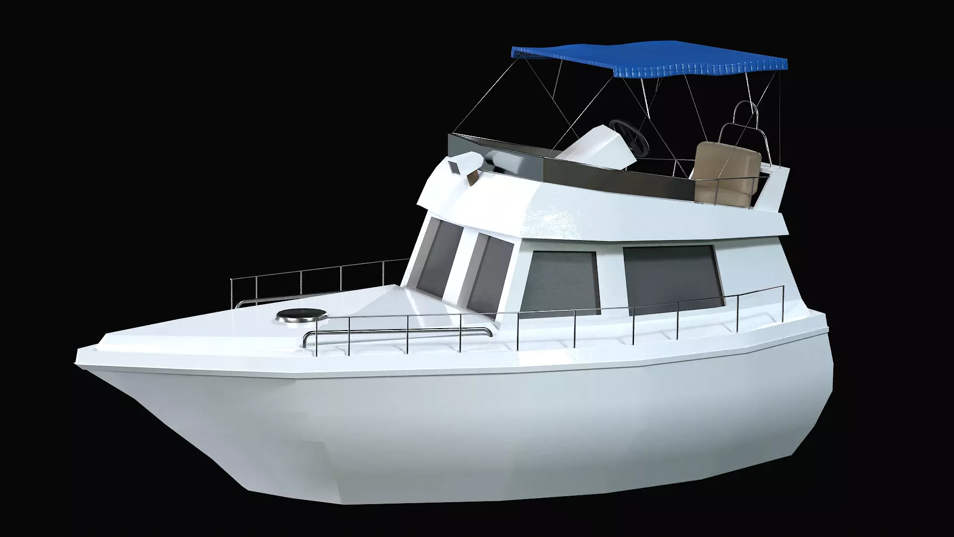 Sailing yacht Low-poly 3D model_0