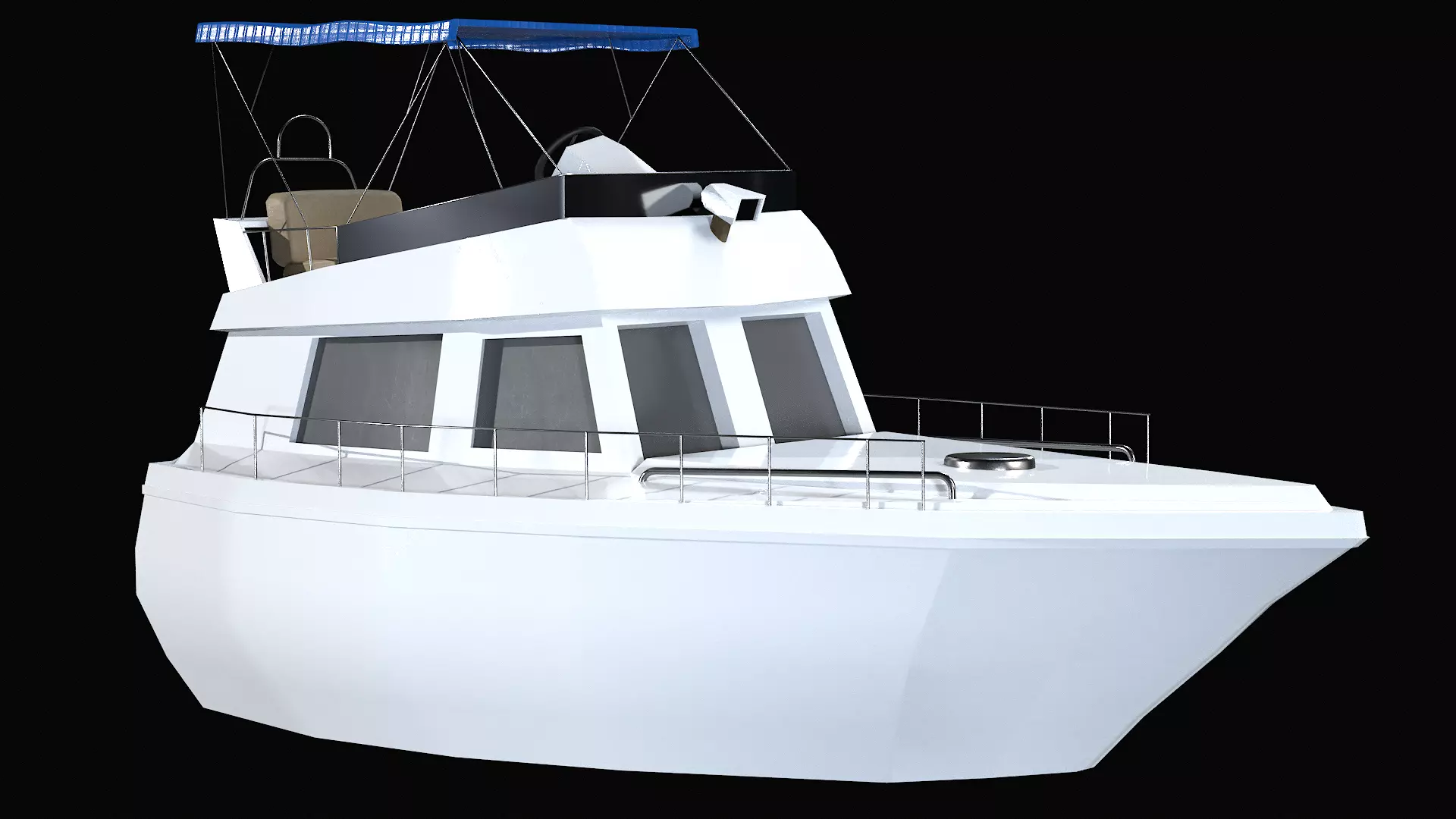 Sailing yacht Low-poly 3D model_7