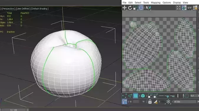 Peach M03 Low-poly 3D model 4
