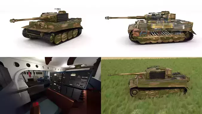 Fully built Panzer Tiger Tank Late 1944 HDRI v2 
