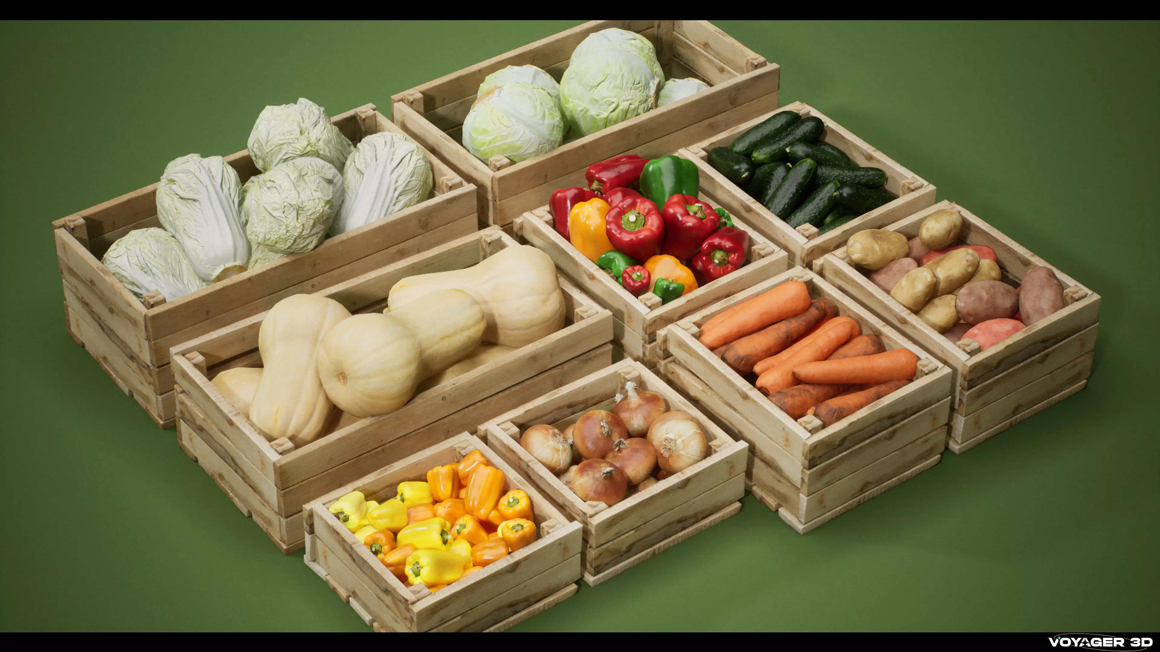 Scanned Vegetable Pack Vol 01 Low-poly 3D model_1