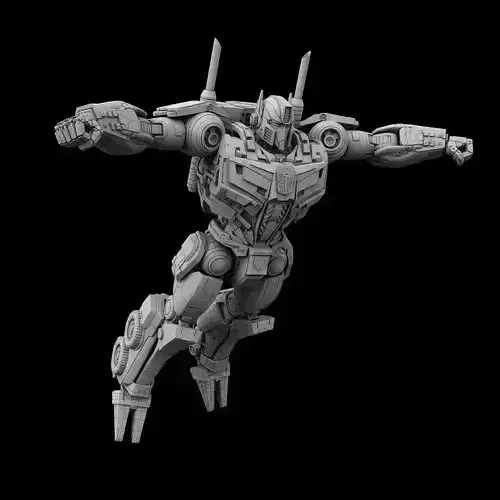 optimus prime high detail rigged sci fi robot 3D model 001