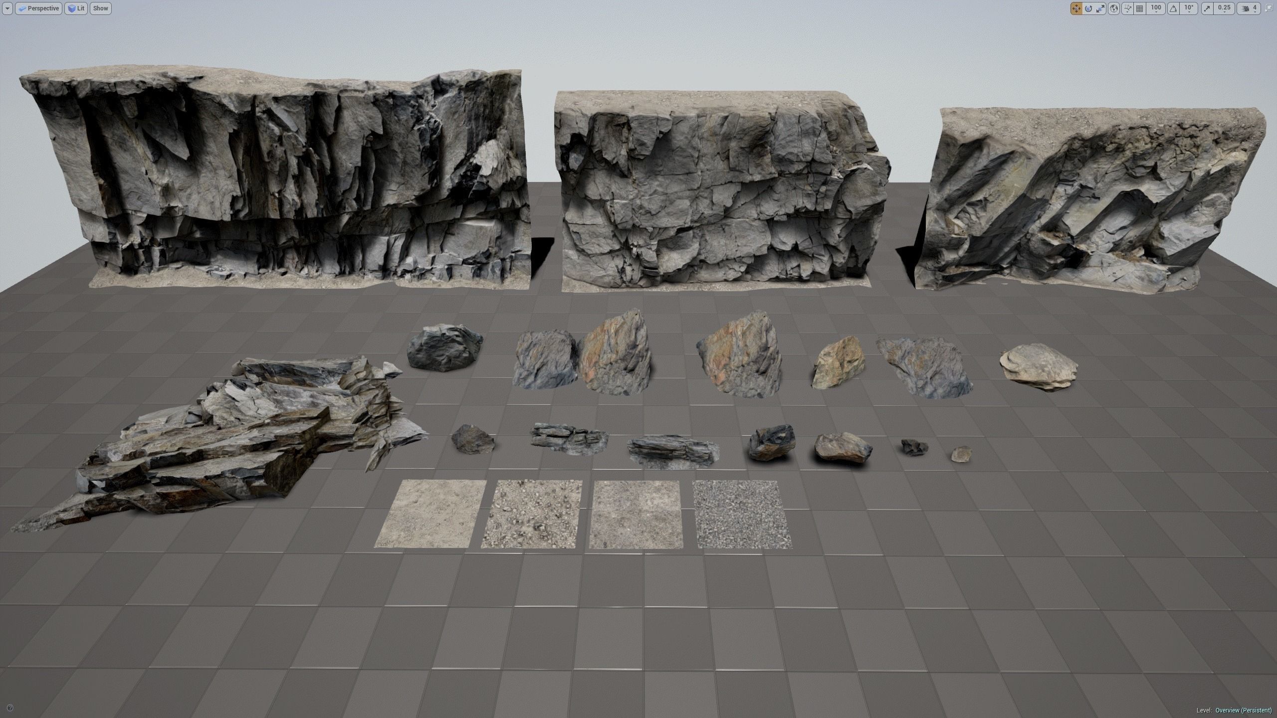 Arid Environment Rocks UE4 project Low-poly 3D model_3