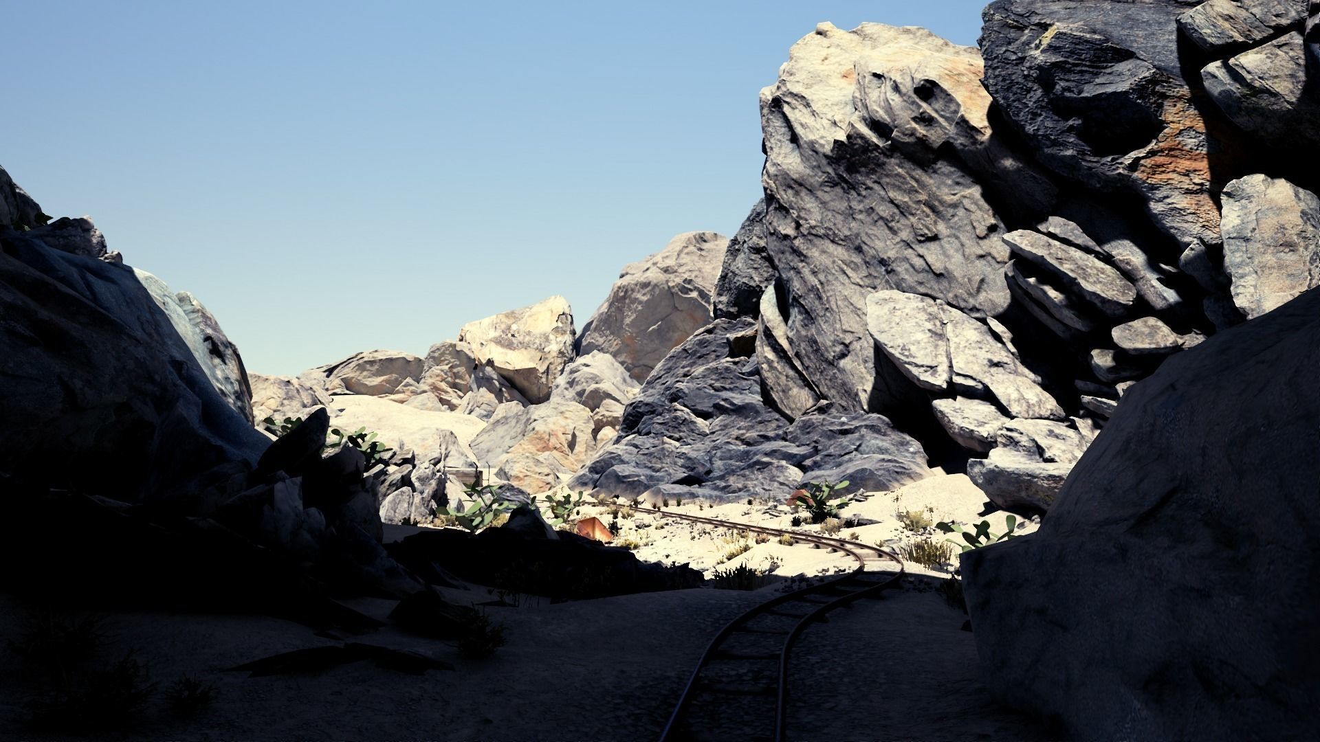 Arid Environment Rocks UE4 project Low-poly 3D model_10