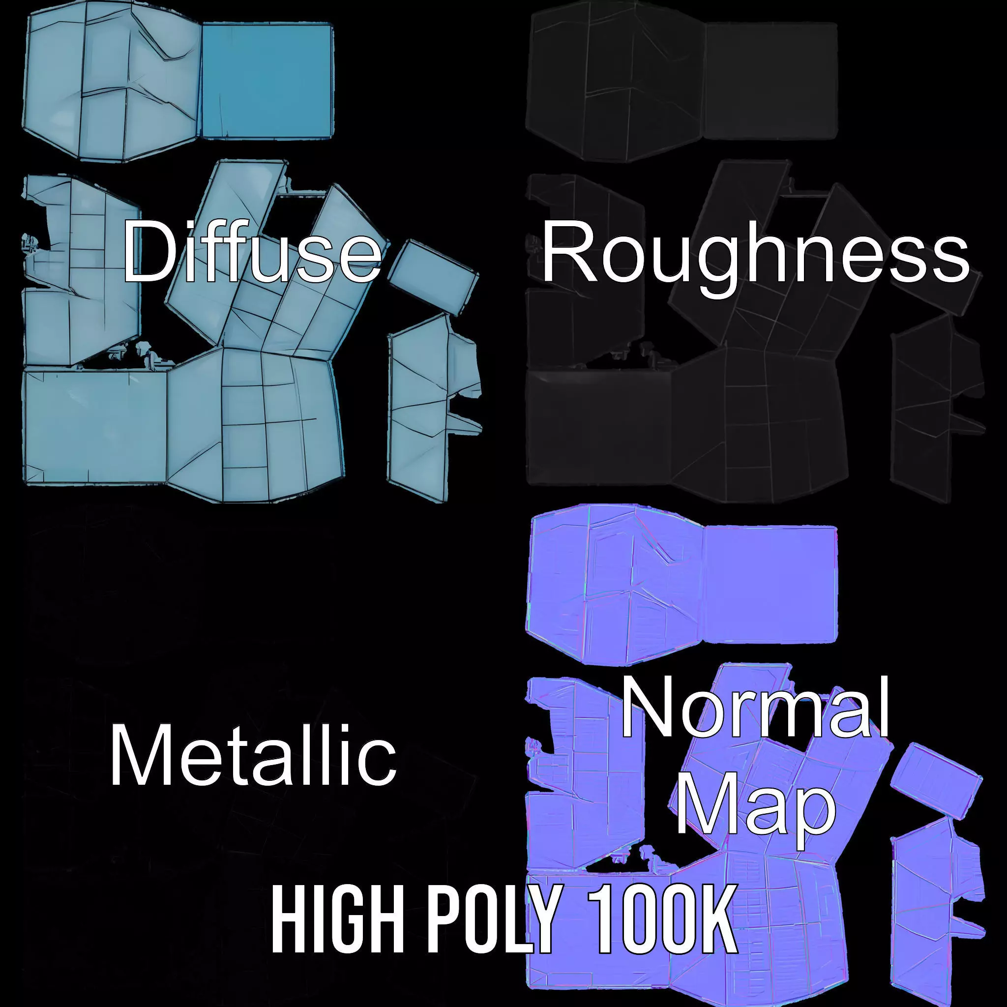 Futuristic Glass Pavilion model pack Low-poly 3D model_3