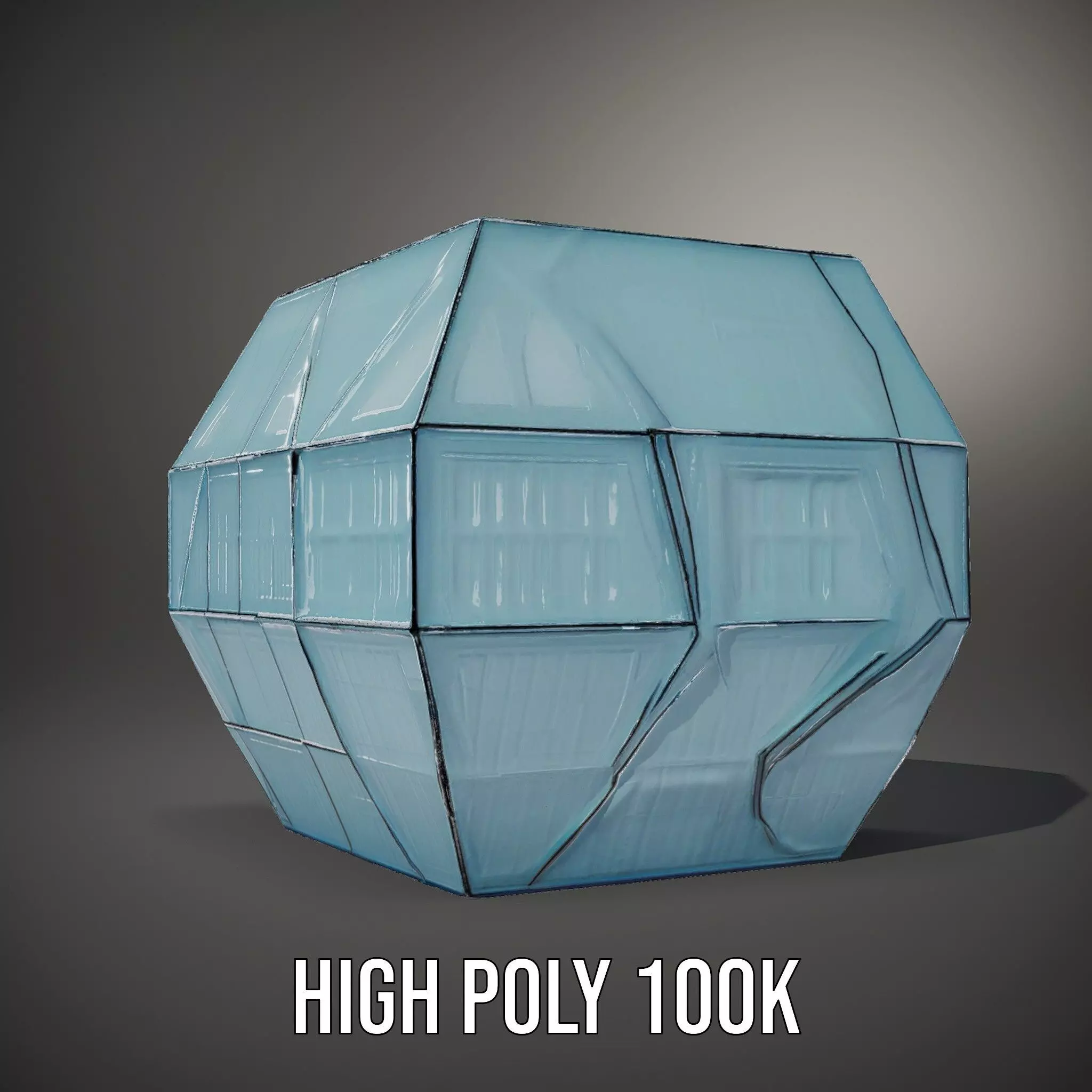 Futuristic Glass Pavilion model pack Low-poly 3D model_10